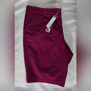 Nwt JCP Womens Shorts Sz 14 11" Inseam 10" Rise Burgundy